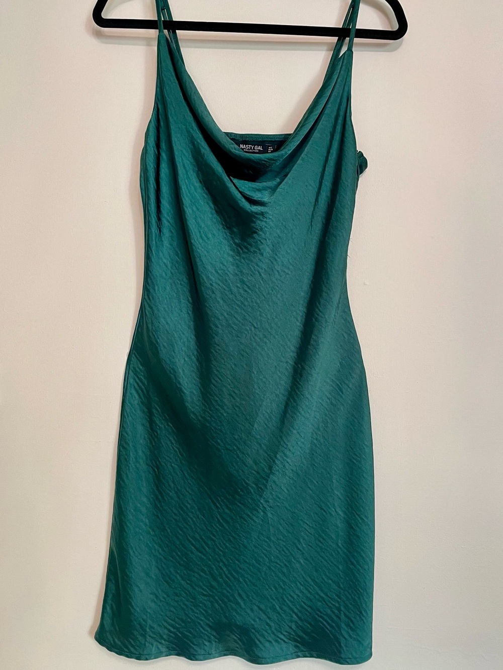 Nasty Gal Emerald Green Satin Dress